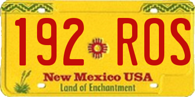 NM license plate 192ROS