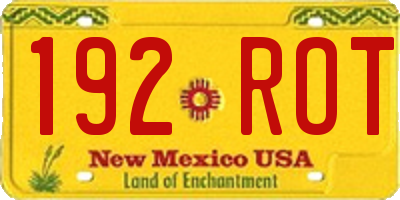 NM license plate 192ROT