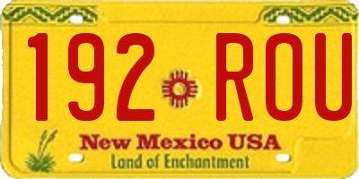 NM license plate 192ROU