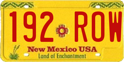 NM license plate 192ROW