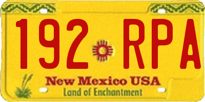 NM license plate 192RPA