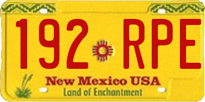 NM license plate 192RPE
