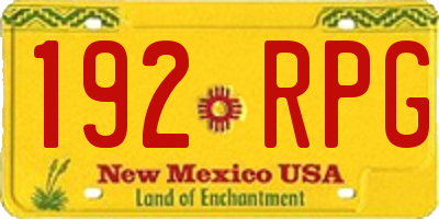 NM license plate 192RPG