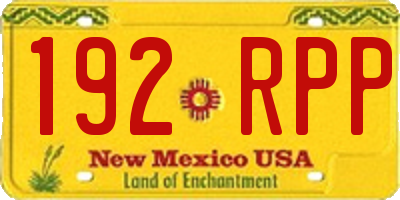 NM license plate 192RPP