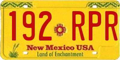 NM license plate 192RPR