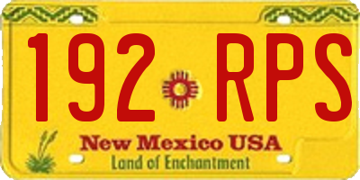 NM license plate 192RPS