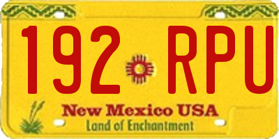 NM license plate 192RPU