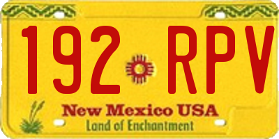 NM license plate 192RPV