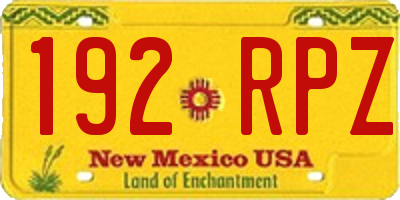 NM license plate 192RPZ