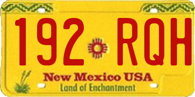NM license plate 192RQH
