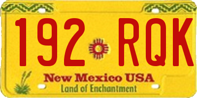 NM license plate 192RQK