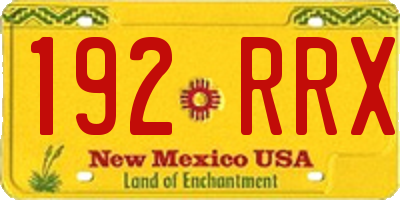 NM license plate 192RRX