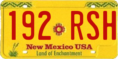 NM license plate 192RSH