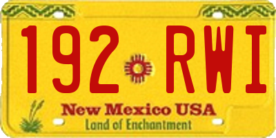 NM license plate 192RWI
