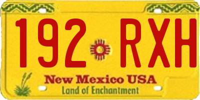 NM license plate 192RXH