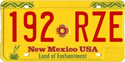 NM license plate 192RZE
