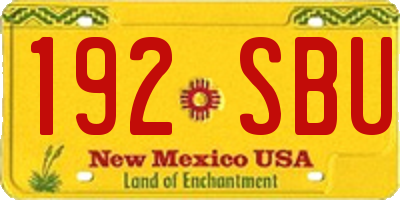 NM license plate 192SBU