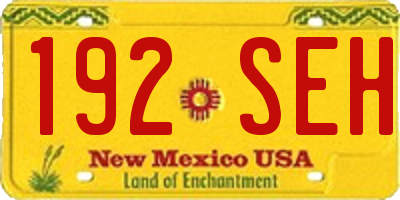 NM license plate 192SEH