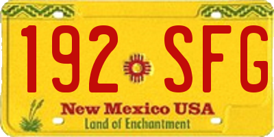 NM license plate 192SFG