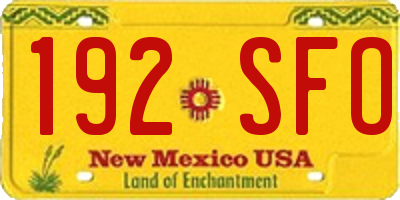 NM license plate 192SFO