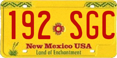 NM license plate 192SGC