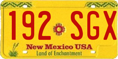 NM license plate 192SGX