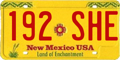 NM license plate 192SHE