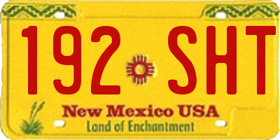 NM license plate 192SHT