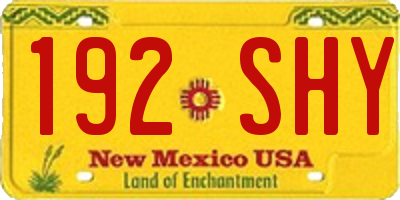 NM license plate 192SHY