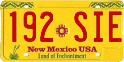 NM license plate 192SIE