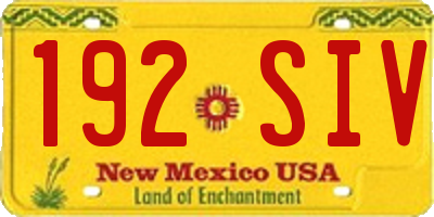 NM license plate 192SIV
