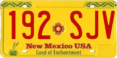 NM license plate 192SJV