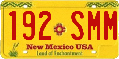 NM license plate 192SMM