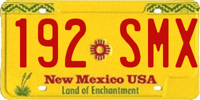 NM license plate 192SMX