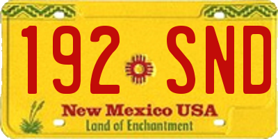 NM license plate 192SND