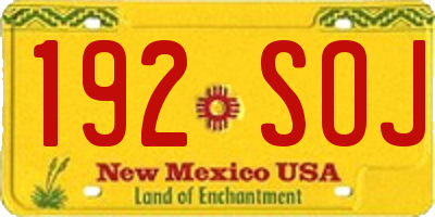NM license plate 192SOJ