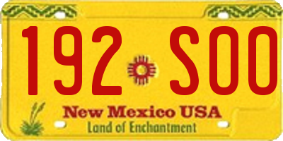 NM license plate 192SOO