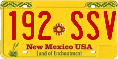 NM license plate 192SSV