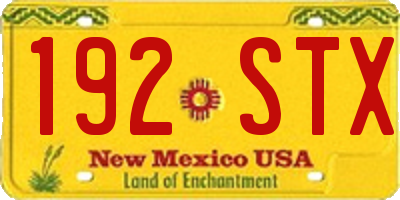 NM license plate 192STX