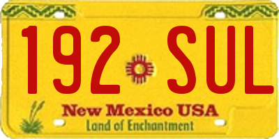 NM license plate 192SUL