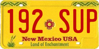NM license plate 192SUP