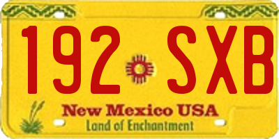 NM license plate 192SXB