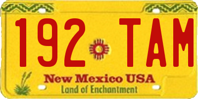 NM license plate 192TAM