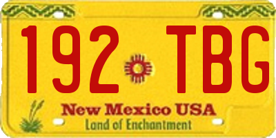 NM license plate 192TBG