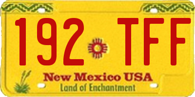NM license plate 192TFF