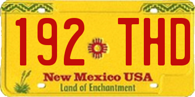 NM license plate 192THD