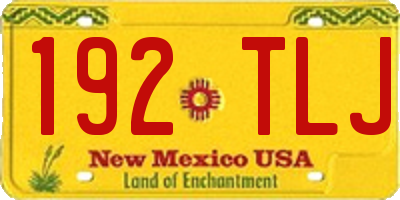 NM license plate 192TLJ