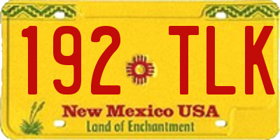 NM license plate 192TLK