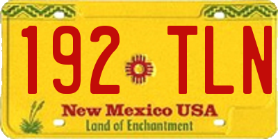 NM license plate 192TLN