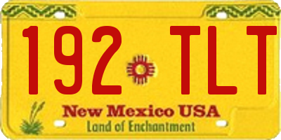 NM license plate 192TLT
